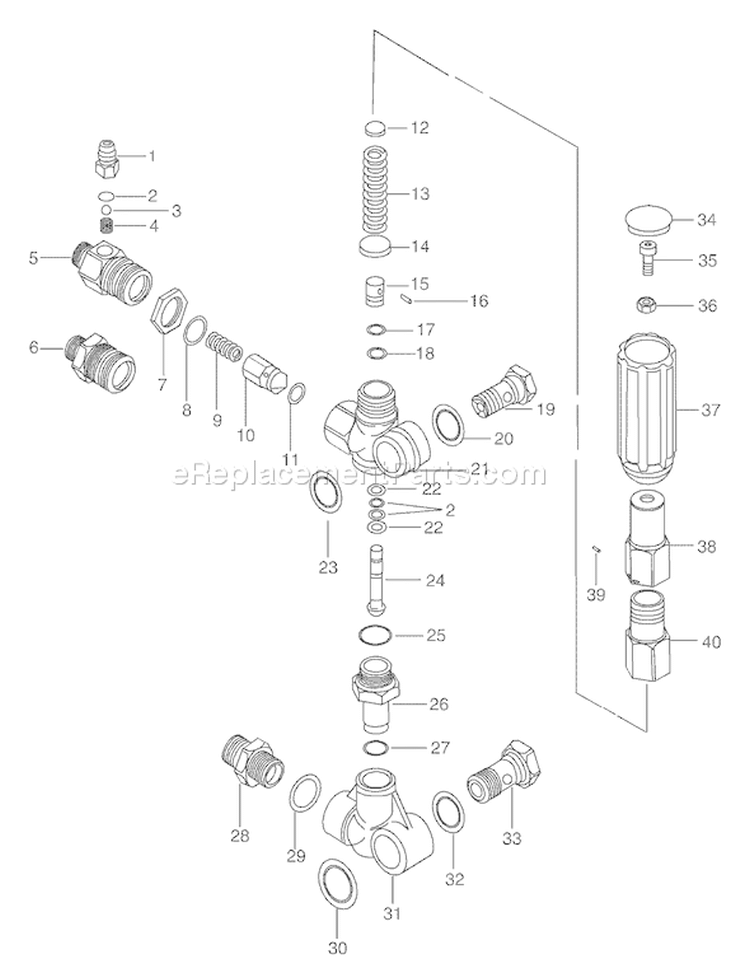 Page C Diagram and Parts List for 1662-0  Briggs and Stratton Pressure Washer